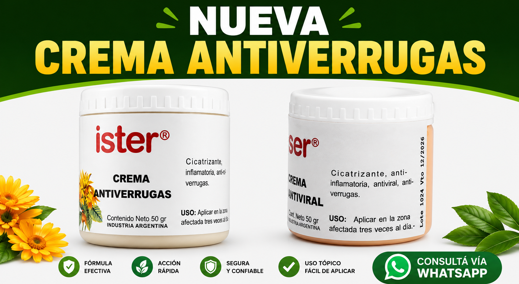 Nueva crema antiverrugas Lister
