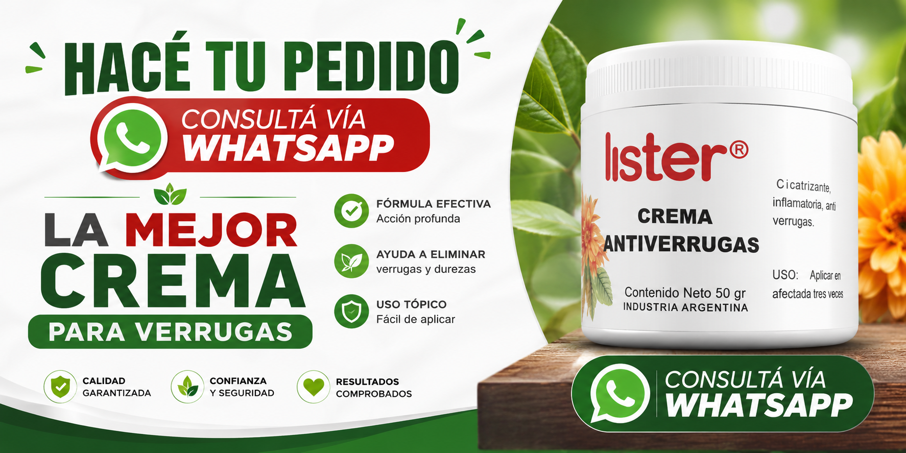 Hace tu pedido - La mejor crema para verrugas